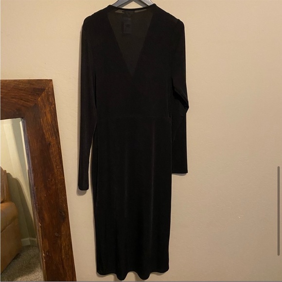 New With Tags Good American Shimmer Wrap Dress Size XL in Black - Picture 5 of 8